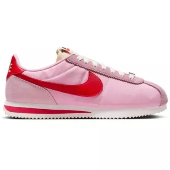 Nike Cortez Textile "Med Soft Pink/Fire Red/Sail/Team Orange" Women's Size 10 - Picture 4 of 17